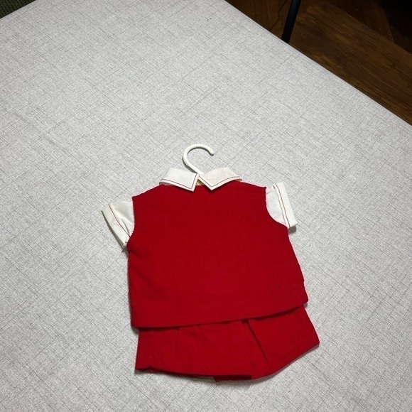 Baby boy vintage short suit, cotton corduroy, red & white. 3-piece. NWT. 0-6 mos - Picture 8 of 8